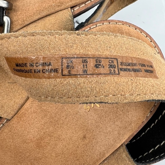 Clarks Women's Artisan Black Suede Asiley Orchid Wedge Sandals Size 11W - Picture 4 of 9